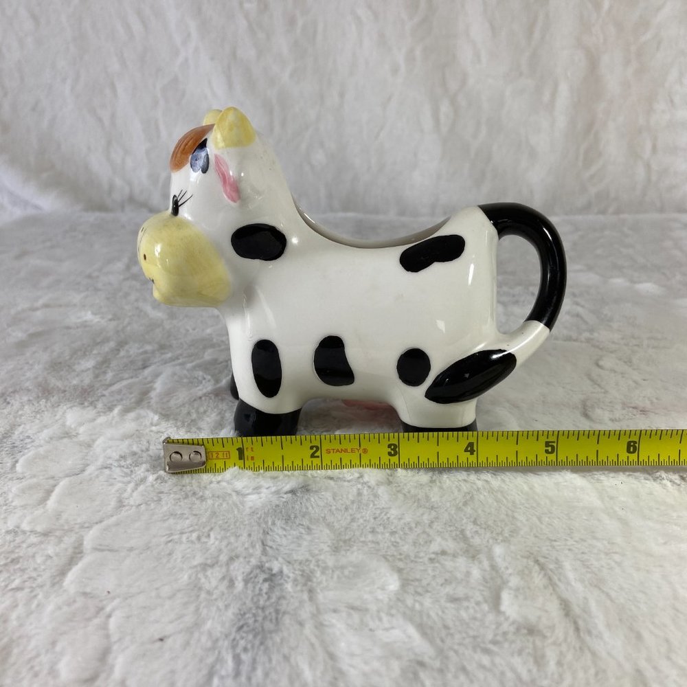 Houston Harvest Cute Vintage Porcelain Ceramic Holstein Cow Creamer Pitcher - Picture 10 of 10